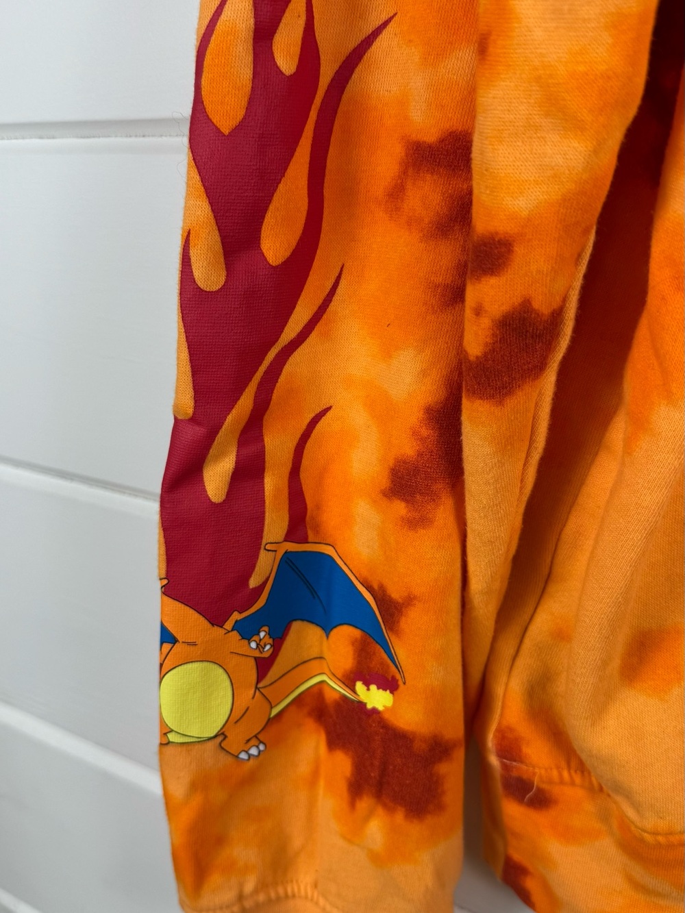 Pokemon Charizard Custom Tie Dye Hoodie Orange Fire Graphic Pullover Size Medium - Picture 7 of 7